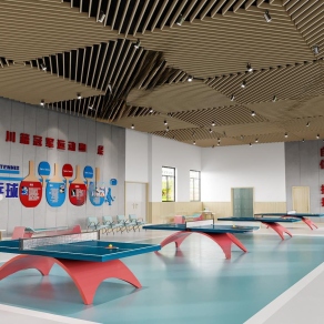 现代乒乓球馆3D模型下载